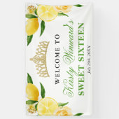 Wasserfarben-Zitronen und Blume Willkommen 16 . Ge Banner (Vertikal)