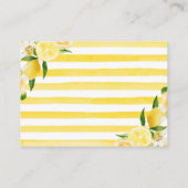 Wasserfarben-Zitronen und Blume Windeln Begleitkarte (Rückseite)