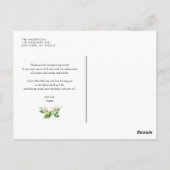 Wasserfarben Zitronen und Blüten Vielen Dank Postkarte (Rückseite)