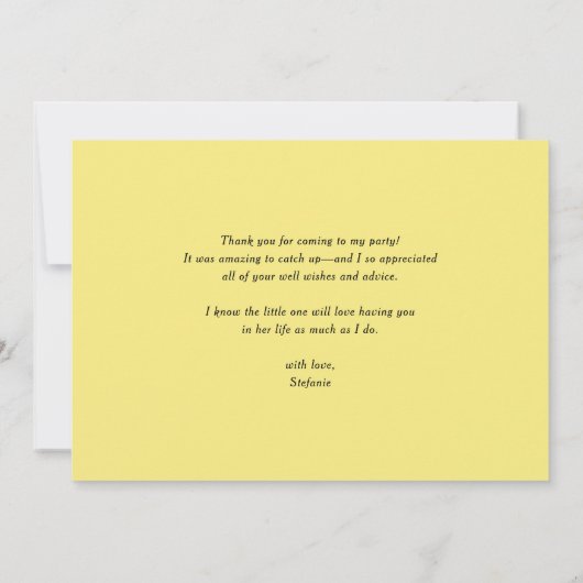 Wasserfarben-Zitronen und Blütenblumenzeremonie Dankeskarte (Rückseite)