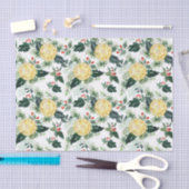 Wasserfarben Zitronen und Grün Weihnachtsmuster Seidenpapier (Handwerk)