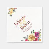 Wasserfarben-Zitronen und magentinische Servietten (Vorderseite)