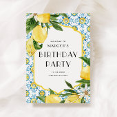 Wasserfarben-Zitronen und marokkanische Fliesen zu Poster