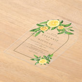 Wasserfarben-Zitronen und Orangen-Arch-Hochzeit Acryleinladungen (Ablage )