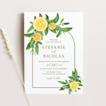 Wasserfarben-Zitronen und Orangen-Arch-Hochzeit