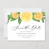 Wasserfarben Zitronen und Orangen Sommer Save the Magneteinladung (Vorderseite)