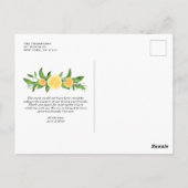 Wasserfarben Zitronen und Orangen Sommer Vielen Da Postkarte (Rückseite)