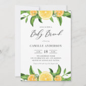 Wasserfarben-Zitronen und Orangen-Summer Baby Brun Einladung (Vorderseite)