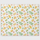 Wasserfarben-Zitronen und Sommerpopulationen Geschenkpapier (Flach)