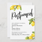 Wasserfarben-Zitronen vertagte Hochzeitsankündigun Einladung (Vorderseite)