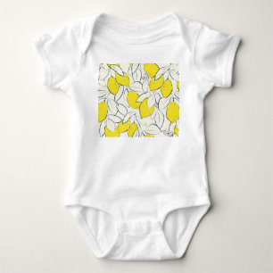 Wasserfarben-Zitronen-Zitronen Nahtloses Muster Baby Strampler