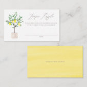 Wasserfarben-Zitronenbaum-Duschdusche Windelwaschk Visitenkarte (Vorne/Hinten)