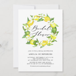 Wasserfarben-Zitronenblüten Brautparty Einladung