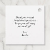 Wasserfarben-Zitronenblüten Brautparty Geschenkanhänger (Rückseite)