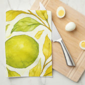 Wasserfarben Zitronenfrucht Nahtloses Muster Geschirrtuch (Viertel Falte)
