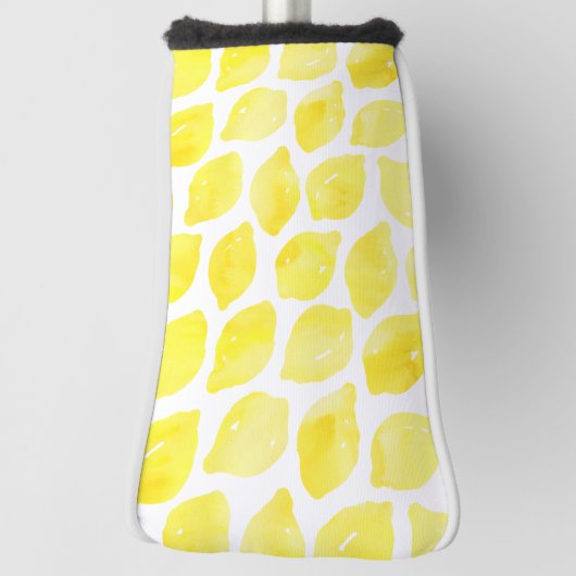 Wasserfarben-Zitronengelb-weißes Sommermuster Golf Headcover (Rotieren 90)