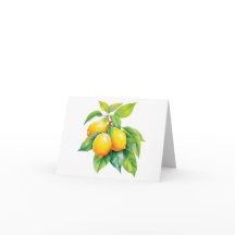 Wasserfarben - Zitronenkarte