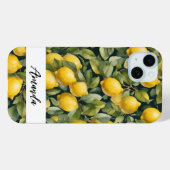 Wasserfarben-Zitronenmuster Case-Mate iPhone Hülle (Rückseite (Horizontal))