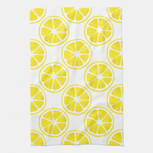 Wasserfarben-Zitronenmuster Geschirrtuch (Vertikal)