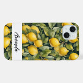 Wasserfarben-Zitronenmuster iPhone Hülle (Rückseite (Horizontal))