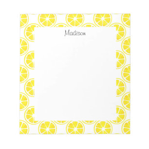Wasserfarben-Zitronenmuster Notizblock