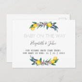 Wasserfarben-Zitronenöle Ankündigungspostkarte (Vorne/Hinten)