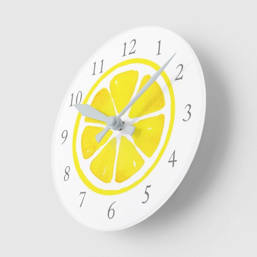 Wasserfarben-Zitronenscheibe Runde Wanduhr (Winkel)