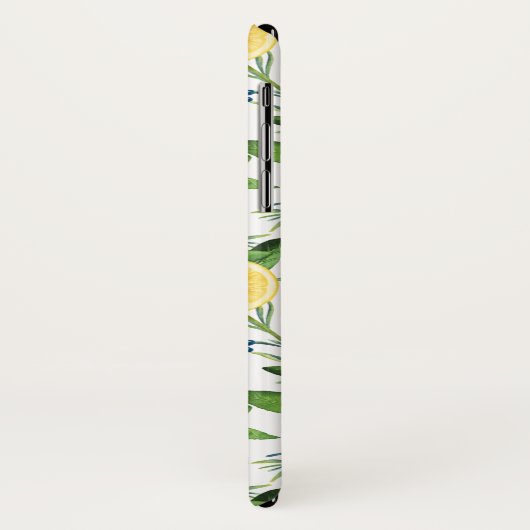 Wasserfarben-Zitronenscheiben und Blattmuster Case-Mate iPhone Hülle (Hinten/Links)