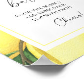 Wasserfarben Zitronenzitrus modern - bläserne Bar Poster (Ecke)