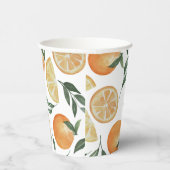 Wasserfarben-Zitrus-Hochzeit | Orange toskanischer Pappbecher (Rechts)