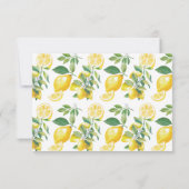 Wasserfarben-Zitrus Lemon Wedding RSVP (Rückseite)