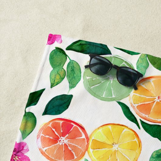 Wasserfarben Zitrusfrüchte Blumenfrucht Botanische Strandtuch (Beispiel)