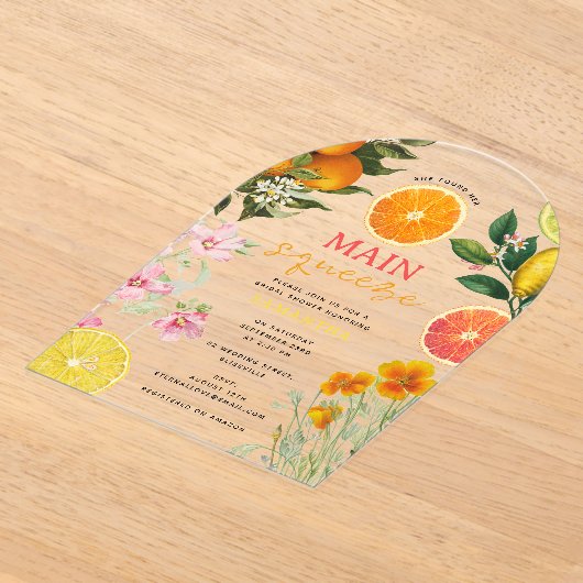 Wasserfarben Zitrusfrüchte Brautparty Brunch Arch Acryleinladungen (Ablage )