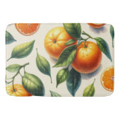 Wasserfarben Zitrusfrüchte Orange Blätter Hochzeit Badematte (Vorderseite)