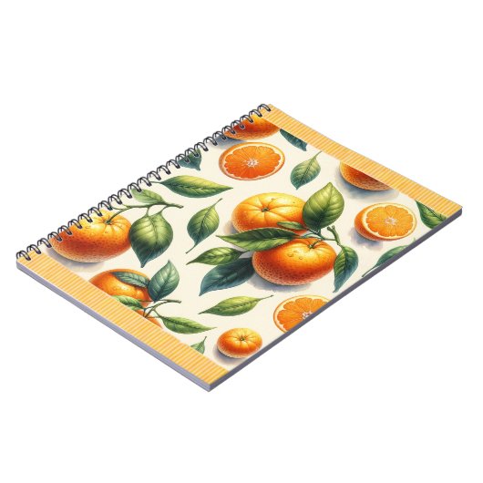 Wasserfarben Zitrusfrüchte Orange Blätter Hochzeit Notizblock (Linke Seite)