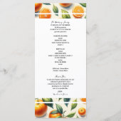 Wasserfarben Zitrusfrüchte Orange Blätter Hochzeit Programm (Rückseite)
