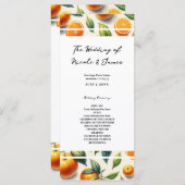 Wasserfarben Zitrusfrüchte Orange Blätter Hochzeit Programm (Vorne/Hinten)