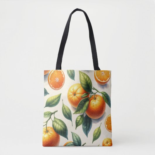Wasserfarben Zitrusfrüchte Orange Blätter Hochzeit Tasche (Vorderseite)