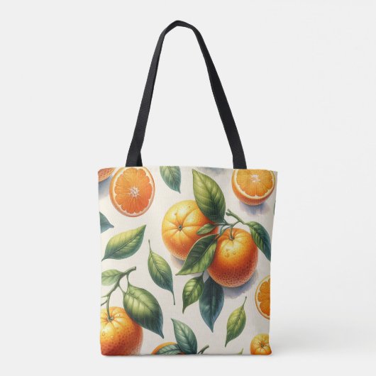 Wasserfarben Zitrusfrüchte Orange Blätter Hochzeit Tasche (Rückseite)