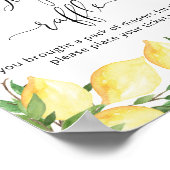 Wasserfarben-Zitrusfrüchte-Windeln-Windelkreuz Poster (Ecke)