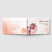 Wasserfarben Zweig und Mond Japandi Hochzeit Gästebuch (Voll)