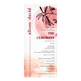 Wasserfarben Zweig und Mond Japandi Hochzeitsprogr Werbekarte