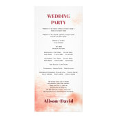 Wasserfarben Zweig und Mond Japandi Hochzeitsprogr Werbekarte (Hinten)