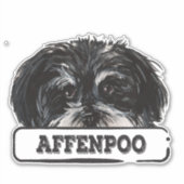 Wasserfarbenaffenpoo Aufkleber (Vorderseite)