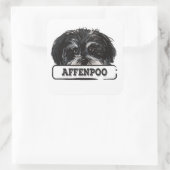 Wasserfarbenaffenpoo Quadratischer Aufkleber (Tasche)