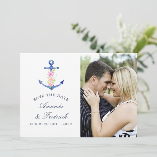 Wasserfarbenähnliche Hochzeit speichern Sie das Da Save The Date (Stehend Vorderseite)