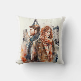Wasserfarbenamour in Paris-Keuchkissen Kissen