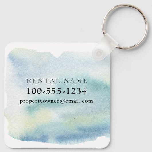 WASSERFARBENANCHOR, KÜSTENSTRANDVERMIETUNG SCHLÜSSELANHÄNGER (Rückseite)