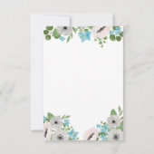 Wasserfarbenanemones Florals | Hochzeitsmenü Einladung (Rückseite)