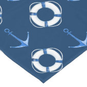 Wasserfarbenanker und Lifebuoys Navy Blue Großer Tischläufer (Ecke)